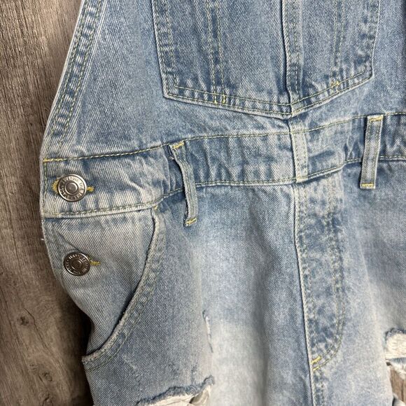 We The Free Denim Overall Shorts Shortalls Distressed Festival Concert Size 25 - Picture 6 of 10